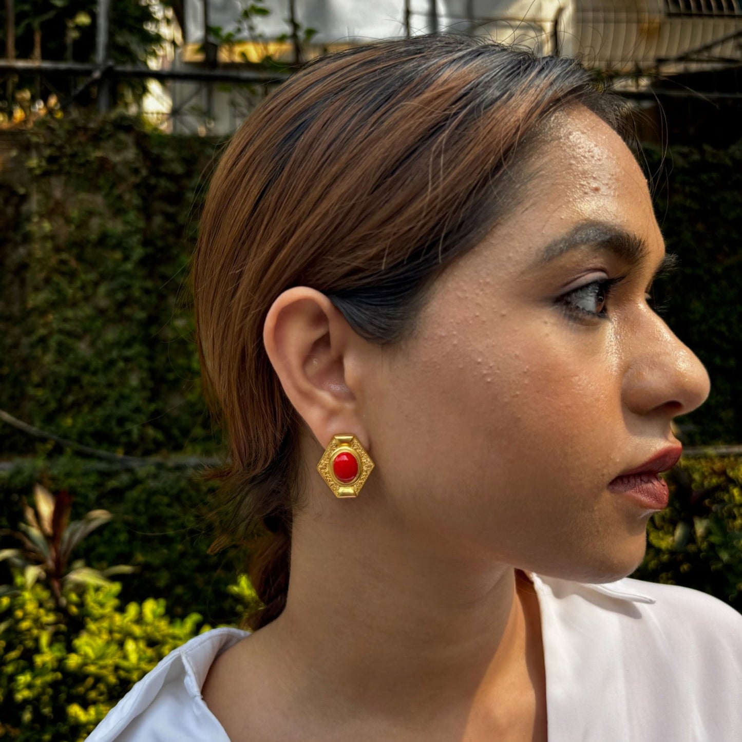 SCARLET HEX EARRING