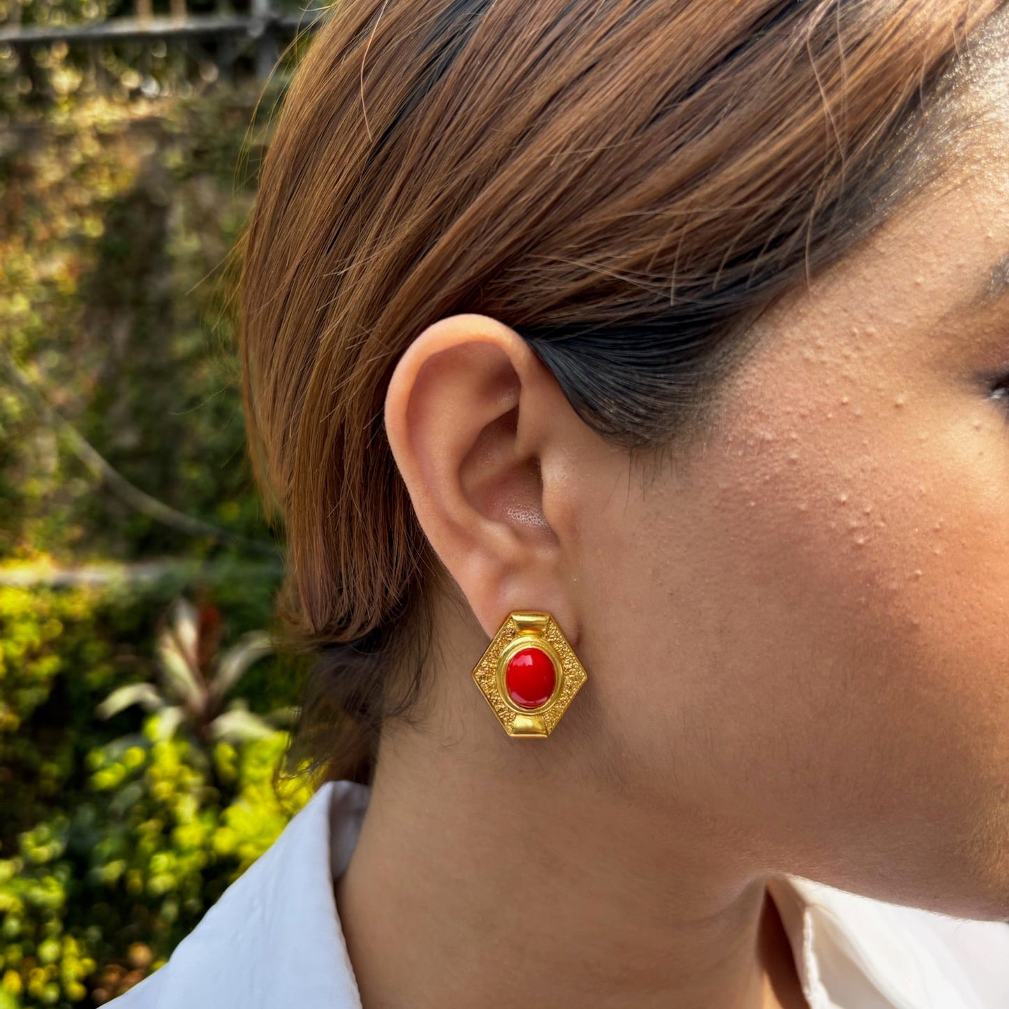 SCARLET HEX EARRING