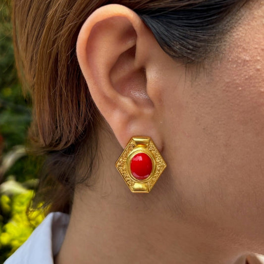 SCARLET HEX EARRING